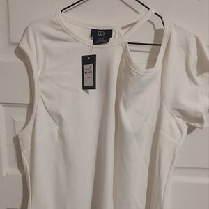 White cold shoulder blouse